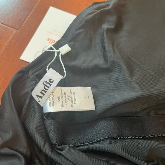 New NWT Andie The‎ Asbury Swimsuit Black One-Piece Swim Size Large - Picture 4 of 5